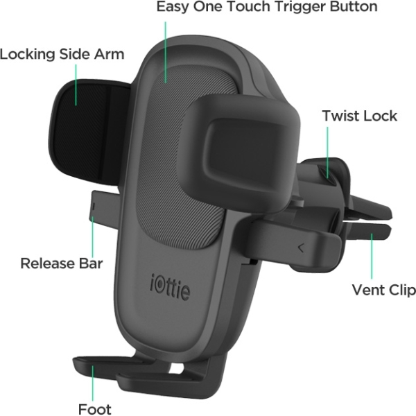 Iottie Easy One Touch 5 Air Vent Mount Black - Afbeelding 7