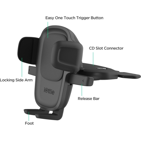Iottie Easy One Touch 5 Cd Slot Mount Black - Afbeelding 8