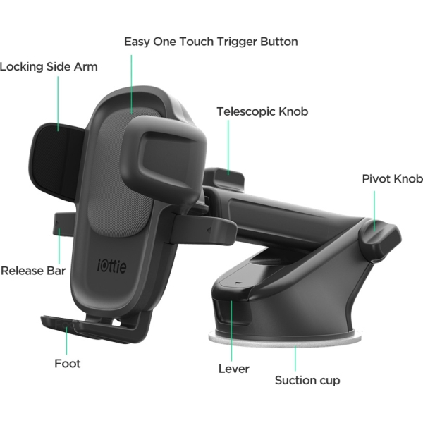 Iottie Easy One Touch 5 Dash/Windshield Mount Black - Afbeelding 7
