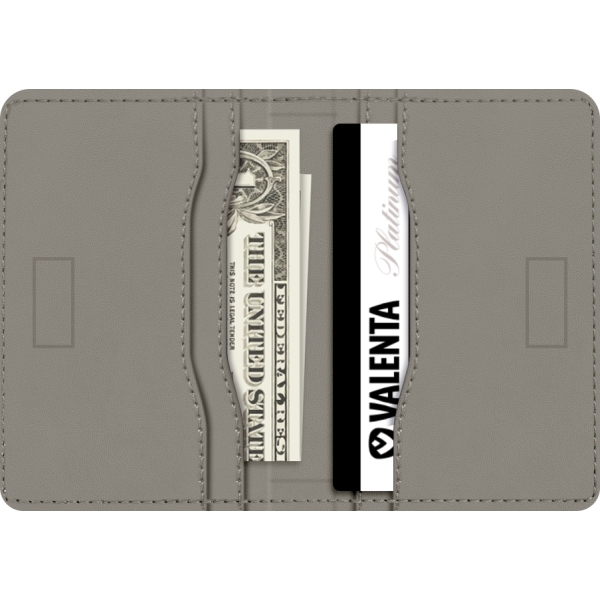 Valenta Leather Card Wallet Snap Grey - Afbeelding 5