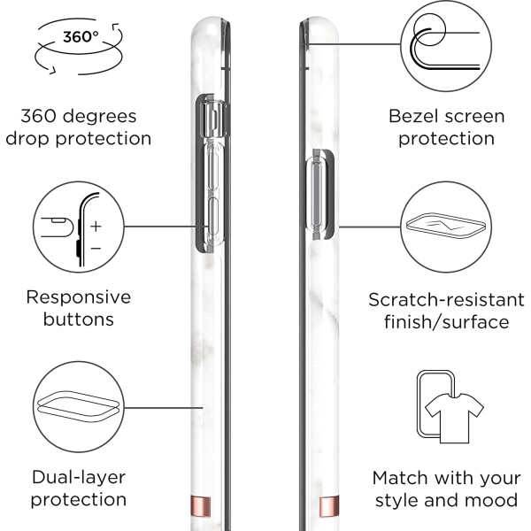 Richmond & Finch Freedom Series One-Piece Apple Iphone 13 Pro Max White Marble - Afbeelding 7