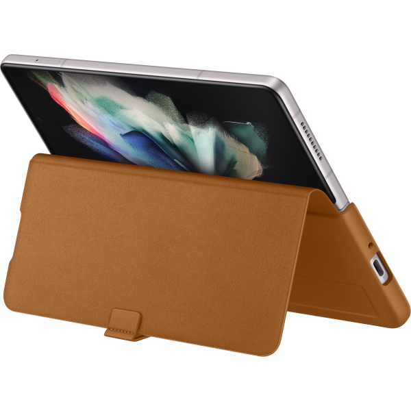 Samsung Ef-Ff926Laegww Samsung Leather Flip Cover Galaxy Z Fold3 Camel - Afbeelding 8