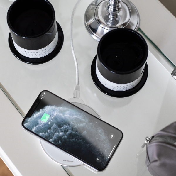 Vonmählen Aura Wireless Charging Pad Glass 7.5W/10W/15W Cool Grey/Rose Gold - Afbeelding 10