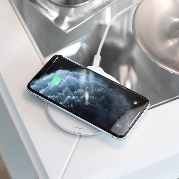 Vonmählen Aura Wireless Charging Pad Glass 7.5W/10W/15W Cool Grey/Rose Gold - Afbeelding 8