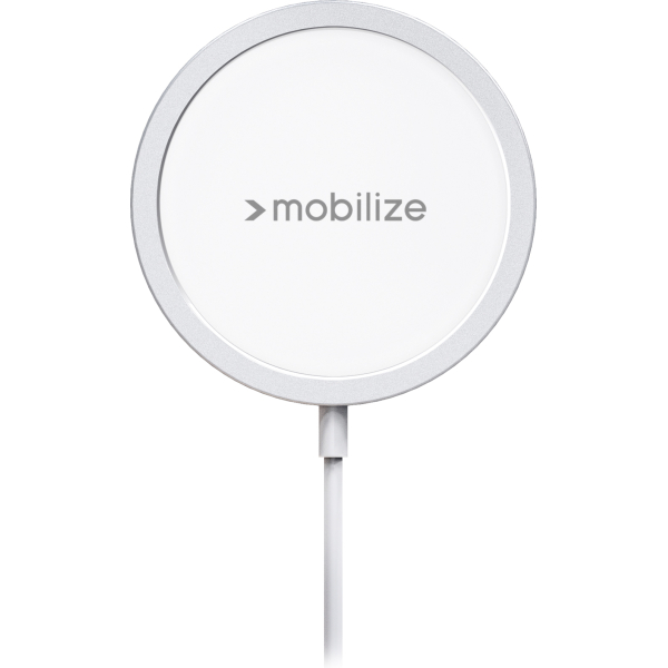 Mobilize Magnetic Wireless Charger Magsafe Compatible 15W White Aluminium - Afbeelding 2