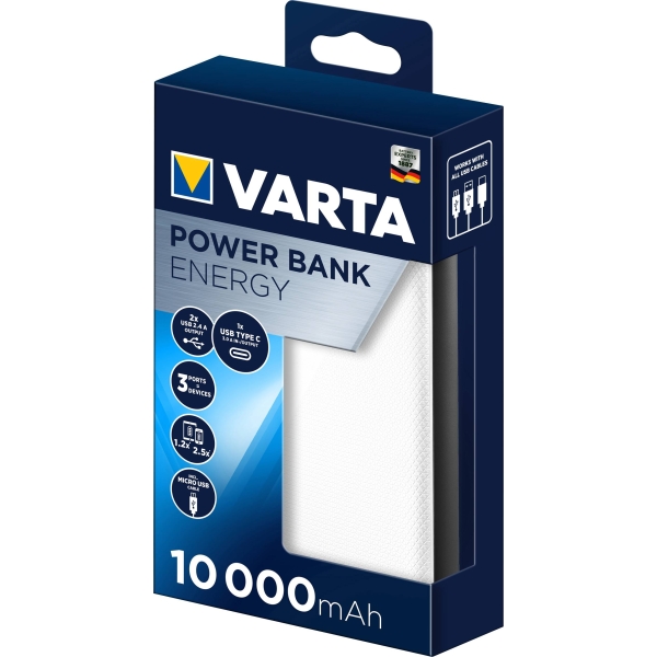 Varta Portable Power Bank Energy 10.000 Mah 15W White - Afbeelding 6