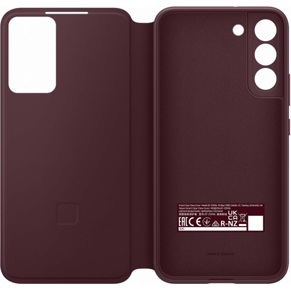 Samsung Ef-Zs906Ceegee Samsung Smart Clear View Cover Galaxy S22+ 5G Burgundy - Afbeelding 4
