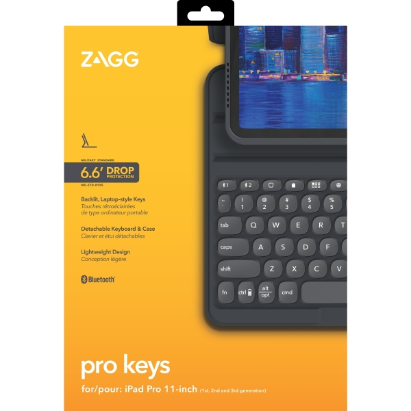 Zagg Pro Keys Bluetooth Keyboard Case For Apple Ipad Air 11 (2024/2025)/Pro 11 (2021) Qwerty Black - Afbeelding 8