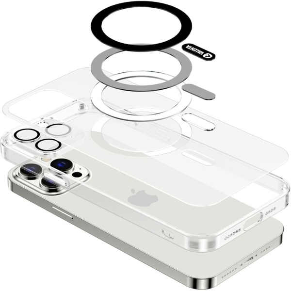 Valenta Tempered Glass Back Cover Magsafe Case Apple Iphone 14 Pro Max Clear - Afbeelding 7