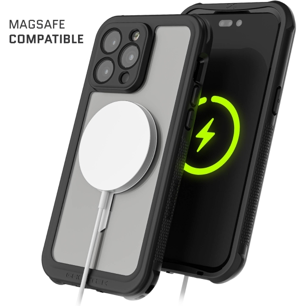 Ghostek Nautical Waterproof Magsafe Case + Belt Swivel Holster Apple Iphone 14 Pro Max Clear - Afbeelding 9