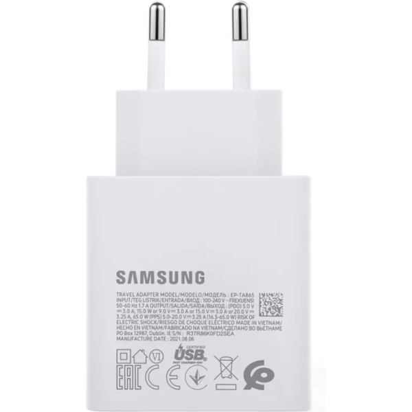 Samsung Ep-Ta865Xwegww Samsung Fast Pd Wall Charger Usb-C 65W White Bulk - Afbeelding 3