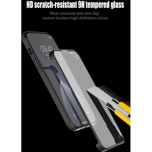 Valenta Tempered Glass Full Cover Bumper Case Apple Iphone 14 Pro Max Black - Afbeelding 7