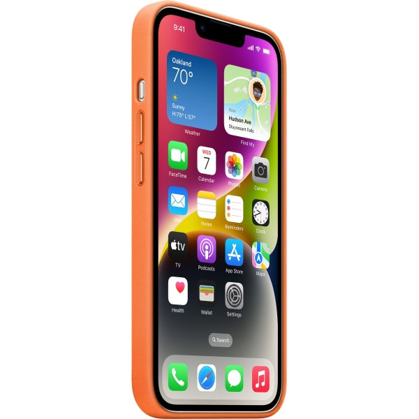 Apple Mpp83Zm/A Apple Leather Case With Magsafe Iphone 14 Orange - Afbeelding 3