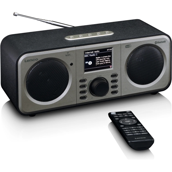Lenco Dir-141Bk Lenco Internet Dab+ Bluetooth Radio Black/Silver - Afbeelding 2