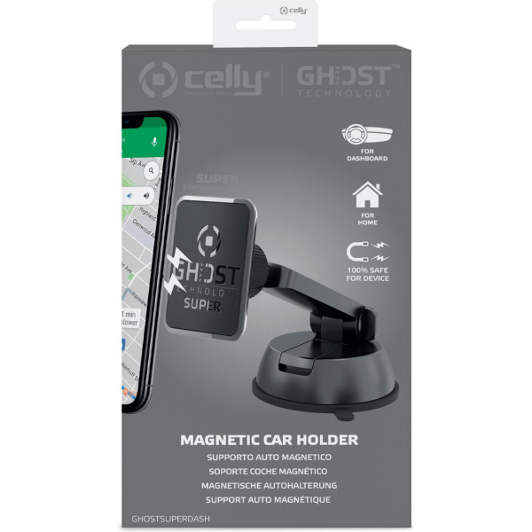 Celly Ghostsuperdash Universal Magnetic Car Holder Black - Afbeelding 4