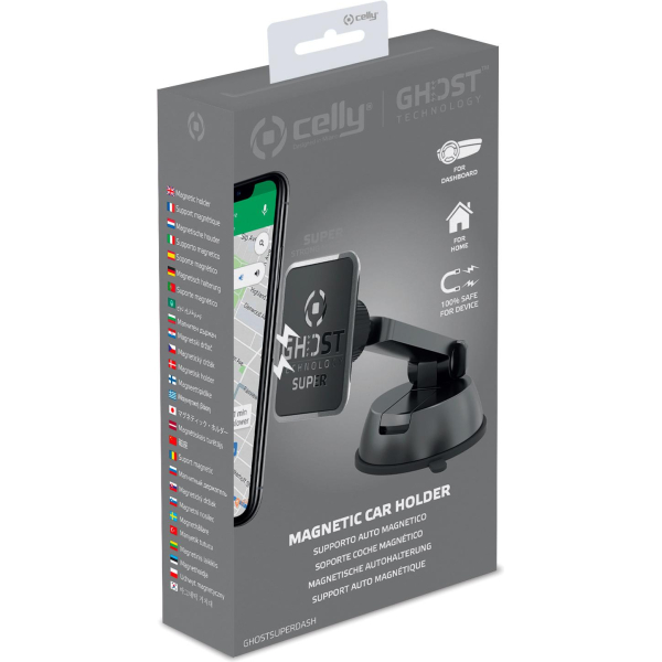Celly Ghostsuperdash Universal Magnetic Car Holder Black - Afbeelding 5