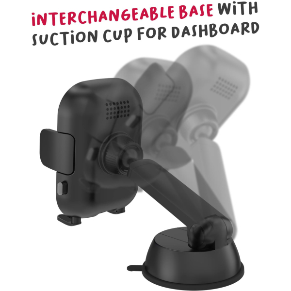 Celly Mountcharge15 Wireless Charger Car Holder 15W Black - Afbeelding 6