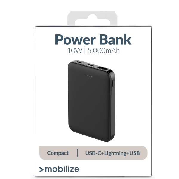Mobilize Power Bank 5000Mah 15W Black - Afbeelding 6