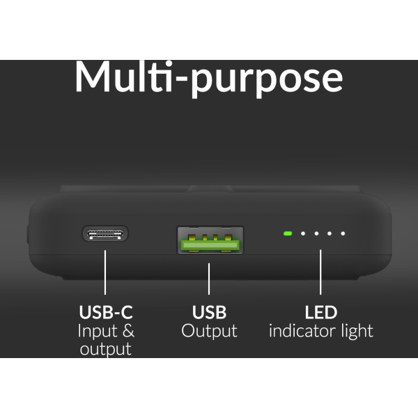 Mobilize Magnetic Wireless Magsafe Compatible Pd Stand Power Bank 10000Mah 15W Black - Afbeelding 7