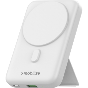 Mobilize Magnetic Wireless Magsafe Compatible Pd Stand Power Bank 10000Mah 15W White