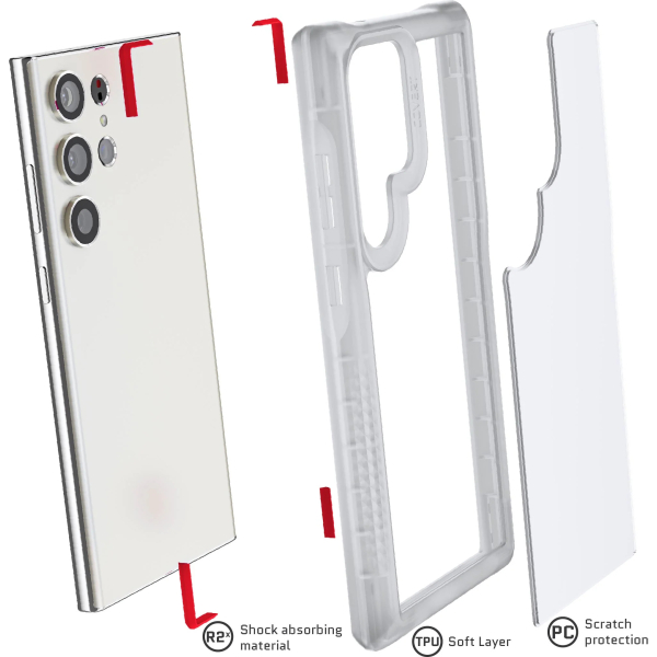 Ghostek Covert 6 Protective Case Samsung Galaxy S23 Ultra 5G Transparent - Afbeelding 5