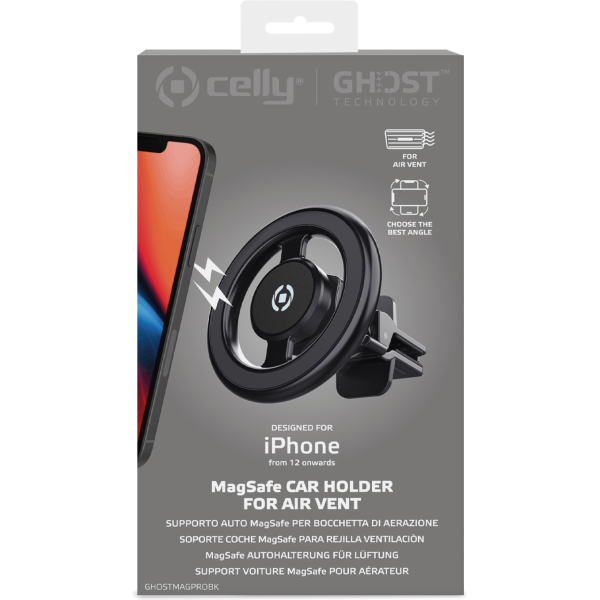 Celly Ghostmagpro Magsafe Car Holder Black - Afbeelding 8