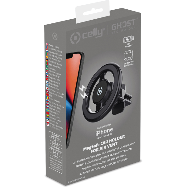 Celly Ghostmagpro Magsafe Car Holder Black - Afbeelding 9