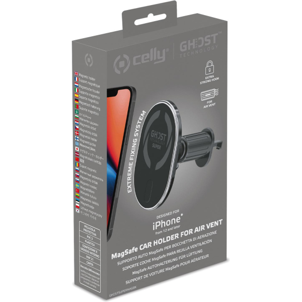 Celly Ghostsupermag Magsafe Car Holder Black - Afbeelding 6