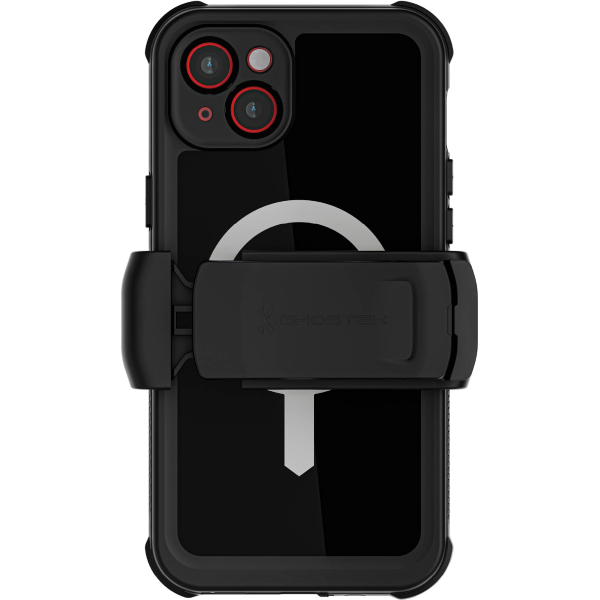 Ghostek Nautical Waterproof Magsafe Case + Belt Swivel Holster Apple Iphone 15 Plus Black