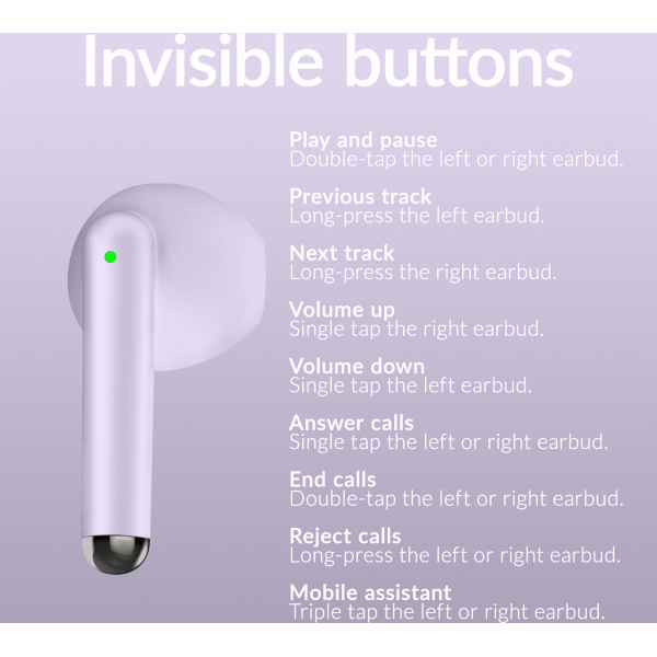 Mobilize Tws Earbuds Pastel Purple - Afbeelding 5
