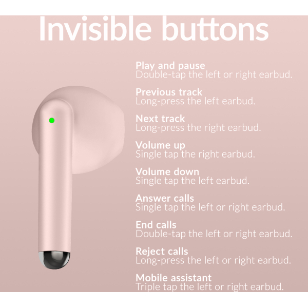 Mobilize Tws Earbuds Pastel Pink - Afbeelding 5
