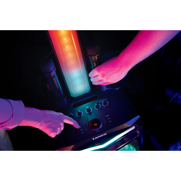 Lenco Pa-220Bk Lenco Bluetooth Party Speaker + Remote + 2 Microphones Black - Afbeelding 10