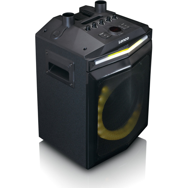 Lenco Pa-220Bk Lenco Bluetooth Party Speaker + Remote + 2 Microphones Black - Afbeelding 4