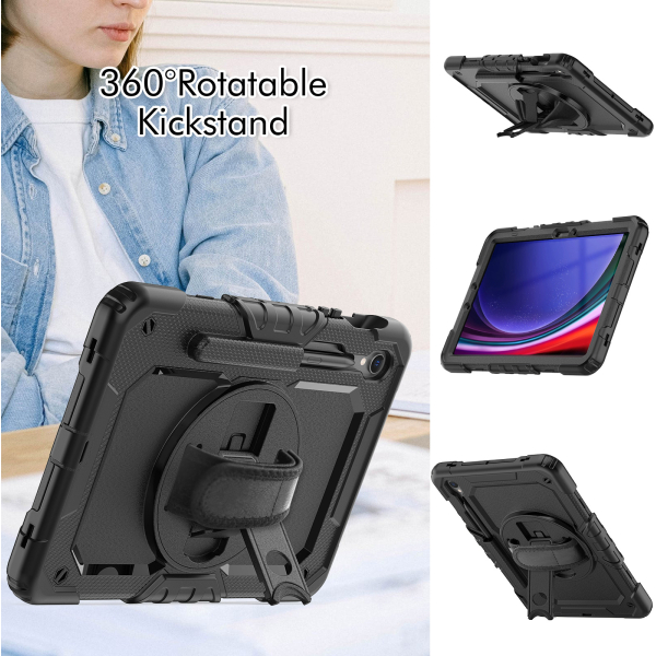 Xccess Survivor All-Round Case Samsung Galaxy Tab S9 11/S9 Fe 10.9/S10 Fe 11 Black (Screenless) - Afbeelding 4