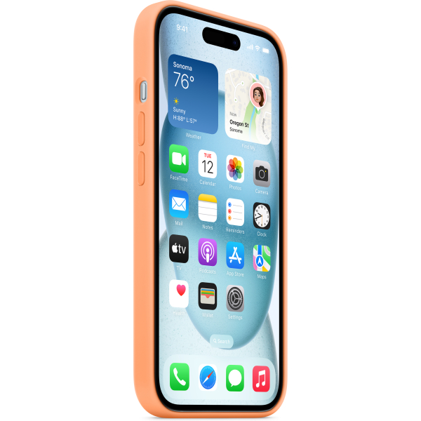 Apple Mt0W3Zm/A Apple Silicone Case With Magsafe Iphone 15 Sorbet Orange - Afbeelding 3