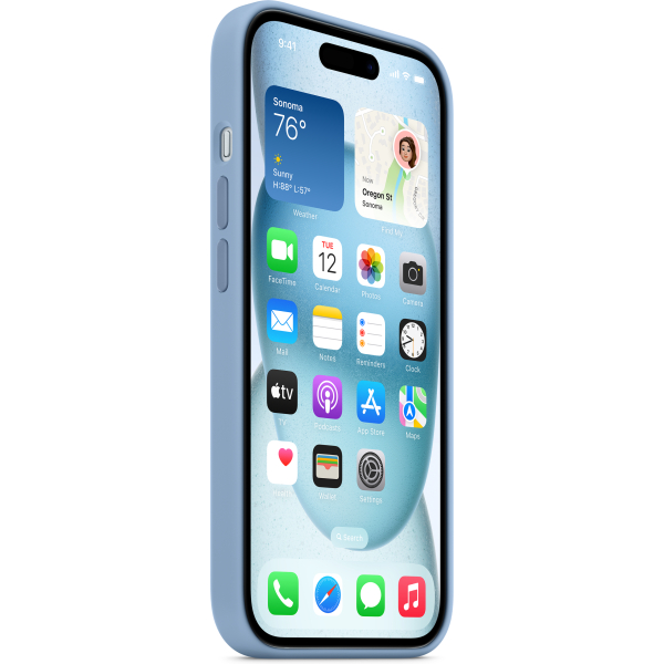 Apple Mt0Y3Zm/A Apple Silicone Case With Magsafe Iphone 15 Winter Blue - Afbeelding 3