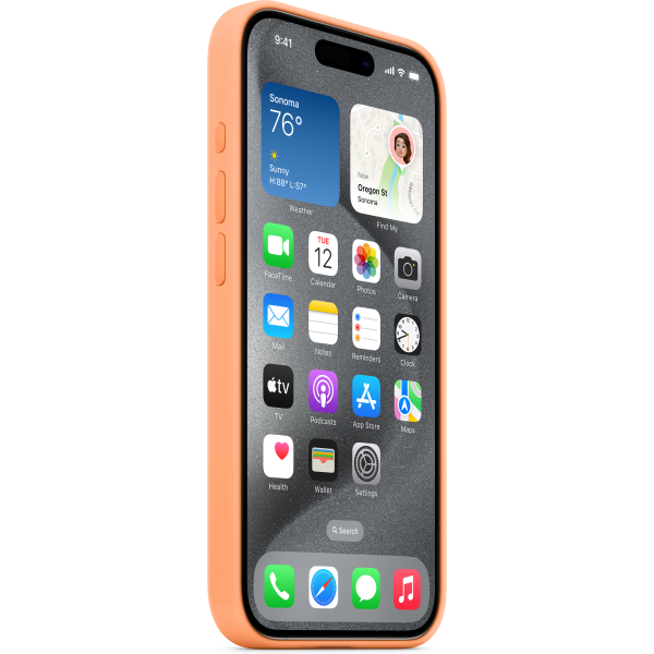 Apple Mt1W3Zm/A Apple Silicone Case With Magsafe Iphone 15 Pro Max Sorbet Orange - Afbeelding 3