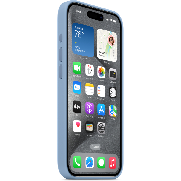 Apple Mt1Y3Zm/A Apple Silicone Case With Magsafe Iphone 15 Pro Max Winter Blue - Afbeelding 3