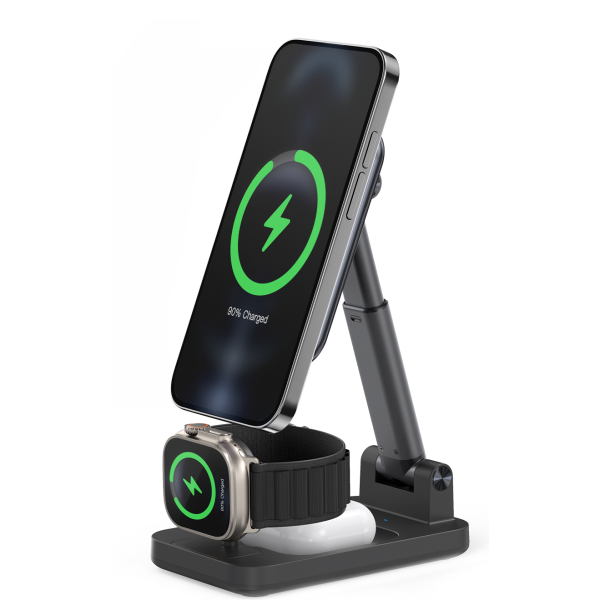 Mobilize 3In1 Charger Station Magsafe Compatible 15W Black - Afbeelding 2