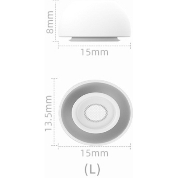 Xccess Silicon Replacement Ear Tips For Airpod Pro 1/2 Size L (1 Pair) White - Afbeelding 3