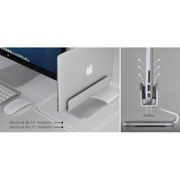 Rain Design Mtower Vertical Laptop Stand Space Grey - Afbeelding 3