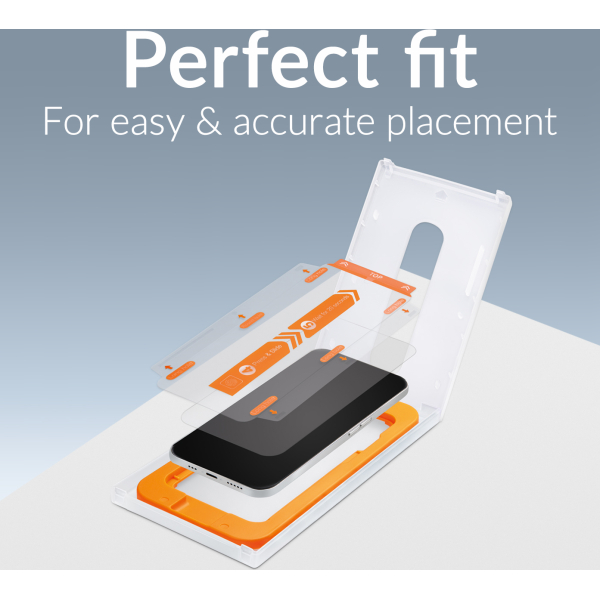 Mobilize Glass Screen Protector With Applicator For Apple Iphone 15 Plus/16 Plus Black Frame - Afbeelding 4
