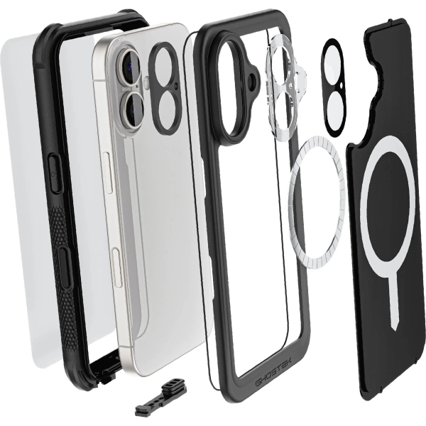 Ghostek Nautical Slim Waterproof Magsafe Case Apple Iphone 16 Black - Afbeelding 8