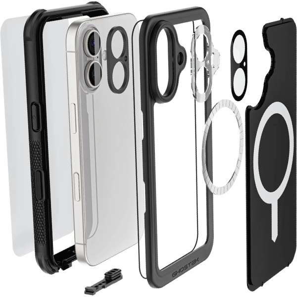 Ghostek Nautical Waterproof Magsafe Case + Belt Swivel Holster Apple Iphone 16 Black - Afbeelding 9