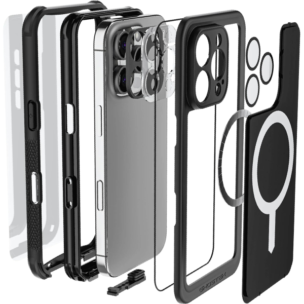 Ghostek Nautical Waterproof Magsafe Case + Belt Swivel Holster Apple Iphone 16 Pro Black - Afbeelding 9
