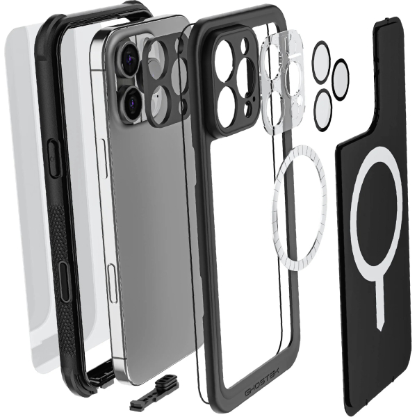 Ghostek Nautical Waterproof Magsafe Case + Belt Swivel Holster Apple Iphone 16 Pro Max Black - Afbeelding 9