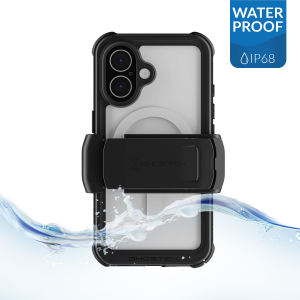 Ghostek Nautical Waterproof Magsafe Case + Belt Swivel Holster Apple Iphone 16 Clear