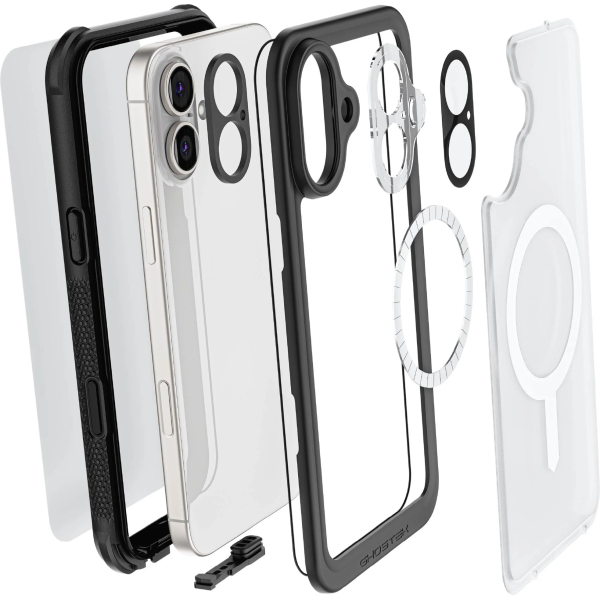 Ghostek Nautical Waterproof Magsafe Case + Belt Swivel Holster Apple Iphone 16 Plus Clear - Afbeelding 9