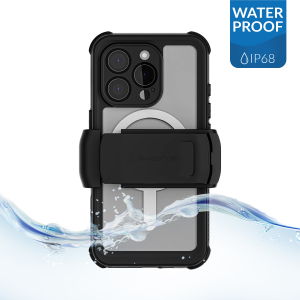 Ghostek Nautical Waterproof Magsafe Case + Belt Swivel Holster Apple Iphone 16 Pro Clear