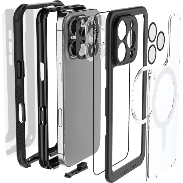 Ghostek Nautical Waterproof Magsafe Case + Belt Swivel Holster Apple Iphone 16 Pro Clear - Afbeelding 9